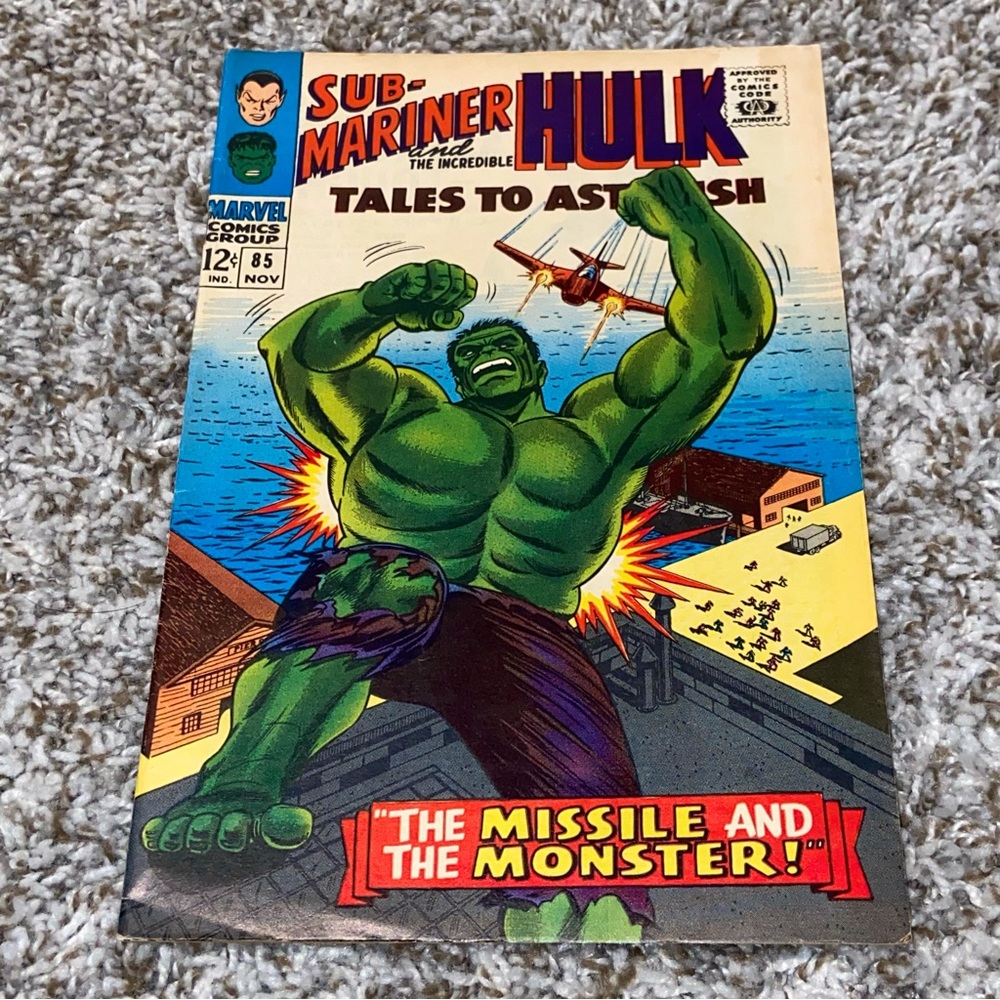 VINTAGE 1966 MARVEL Sub-Mariner & The Hulk Missile & Monster Silver Age #85